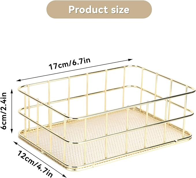 Gold Metal Storage Basket