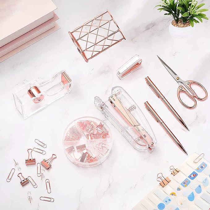 Rose Gold Acrylic Office Supplies Set