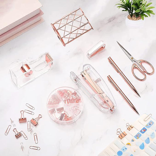 Rose Gold Acrylic Office Supplies Set