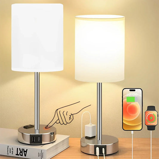 Dimmable Touch Table Lamp with USB C Port