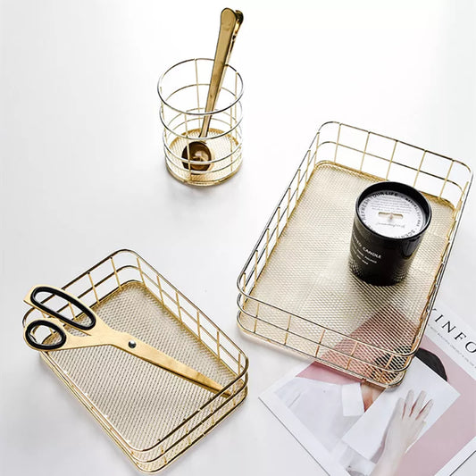 Gold Metal Storage Basket