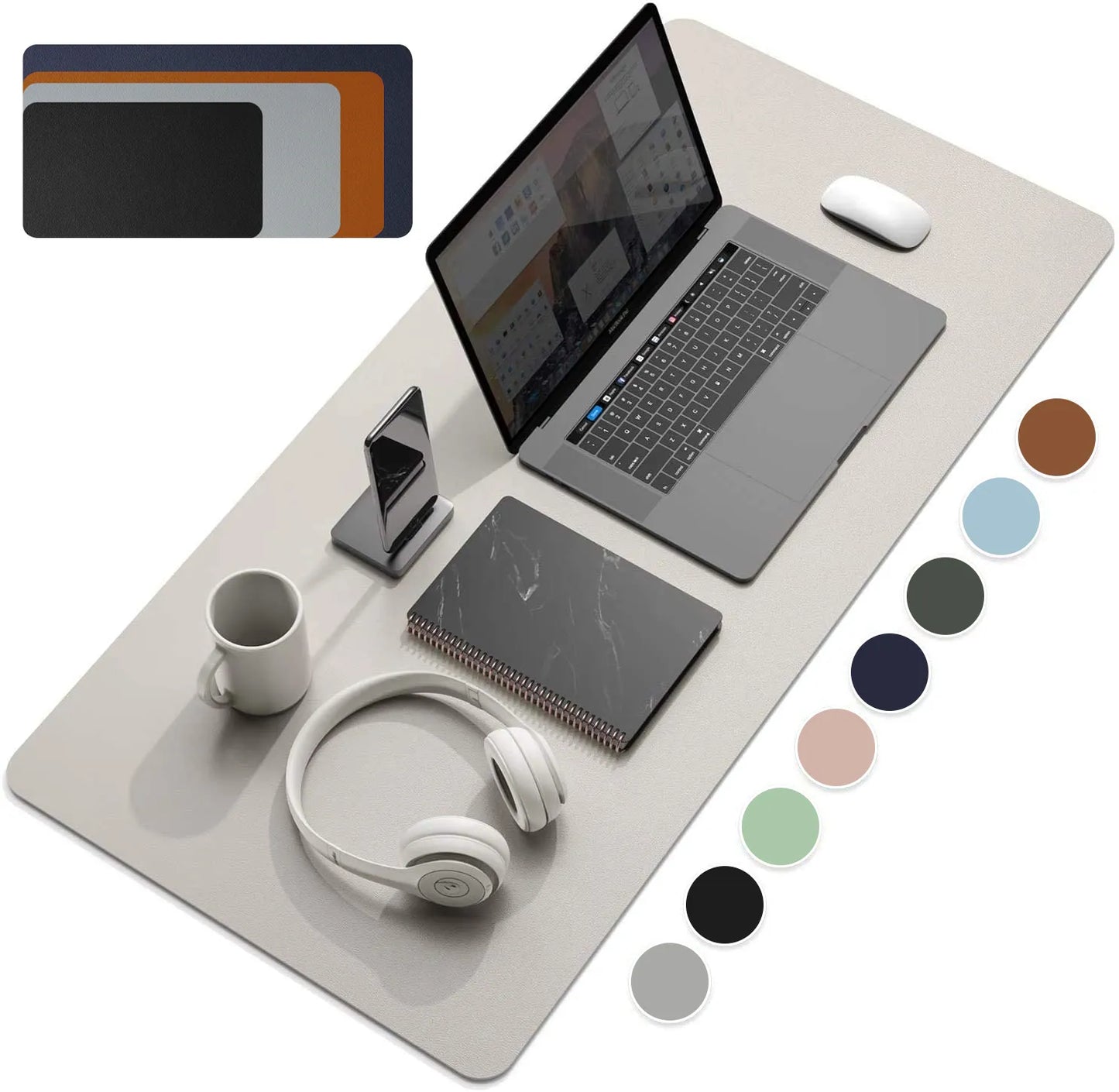 Large Size Office Desk Protector Mat PU Leather (47.24x23.62inch)